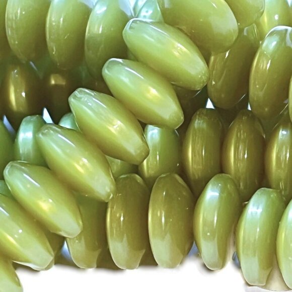 As Low As $2 Linden Green Luminescent Lucite Disc Beads10mm x 5mm (15) - Picture 5 of 5